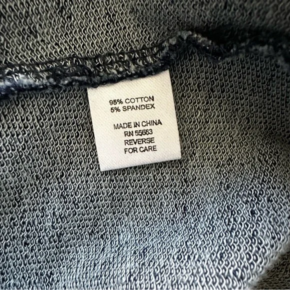 For Cynthia Blue Hooded Cotton Terry zip up sweater boho Tunic Jacket - Picture 8 of 11